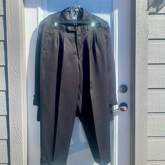 Zandello Black Men's 2 Piece Suit 42R Jacket/ 36R Pants Professional Italian